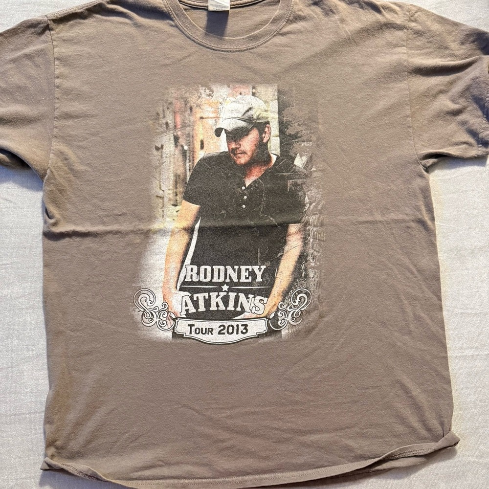 Rodney Atkins Tour 2013 XL Country Music Concert Brown Graphic Band Tee